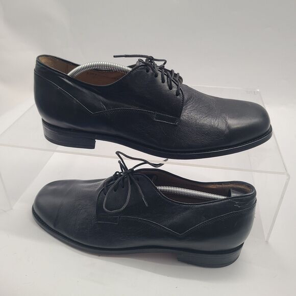 Men\'s Hitchcock Black Leather Oxford Plain Toe Shoes Size 13 E Wide main image 6